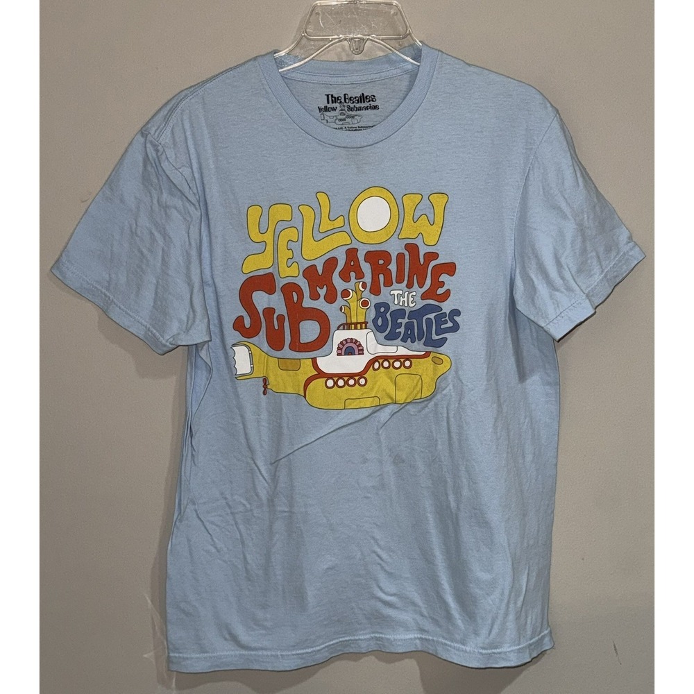The Beatles Yellow Submarine T-Shirt Adult Size Medium Light Blue Hippie